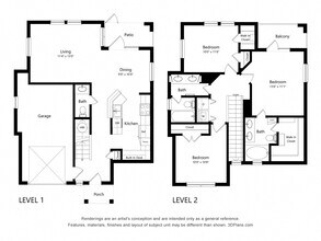 Three Bedroom Townhome - C5 (Wheelchair Accessi... 2107 floor plan